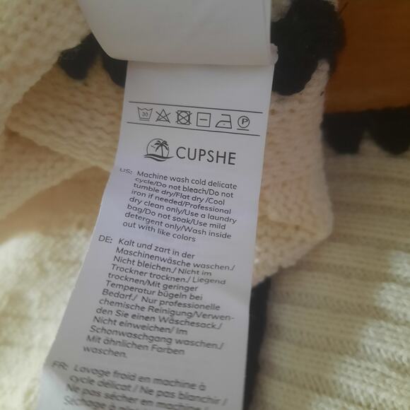 Cupshe Womens Live Life at the Beach Cream Knit Bodycon Midi Dress Size M NWT - Picture 9 of 10